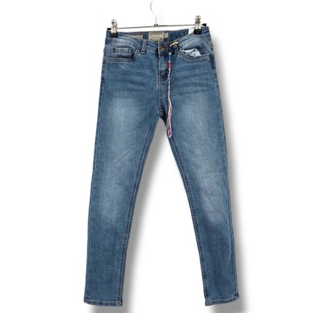 Lucky Brand Zoe Skinny Jeans Girls Denim Blue Wash Distressed Size 10
